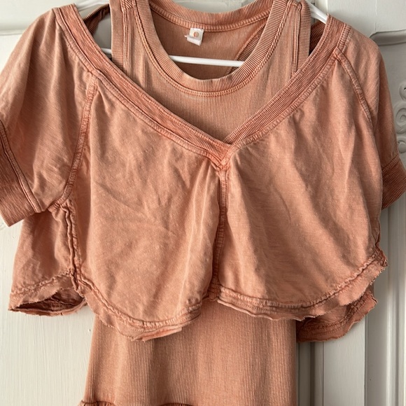 FP Daily Practice Peach Dress with Removable Crop Tee Bubble Hem - Picture 3 of 11
